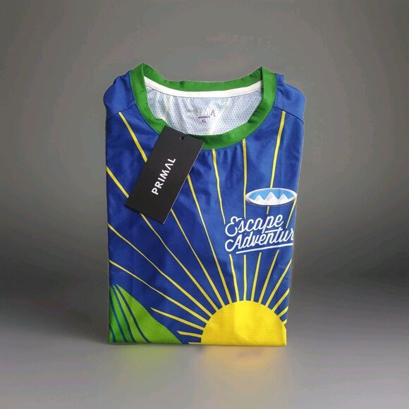 primal Tops - Primal Escape Adventures Women XL Impel Active Shirt Blue Green Graphic Jersey